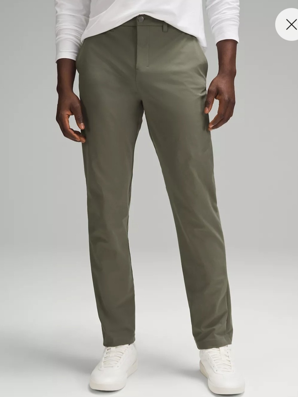 lululemon ABC Slim-Fit Pant Army Green Tech Canvas Trousers Size 30